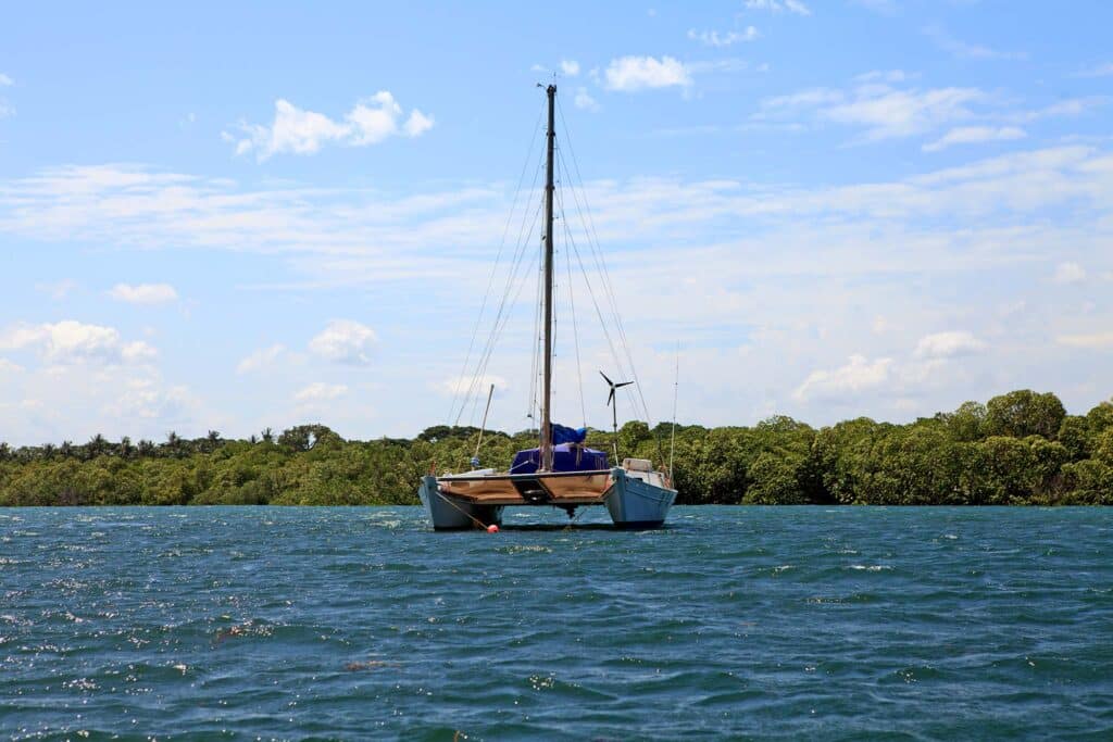 Catamaran boat in Africa